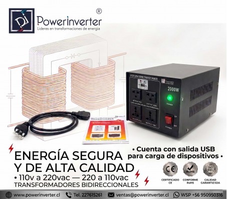 TRANSFORMADOR BIDIRECCIONAL 220VAC A 110VAC 3000W